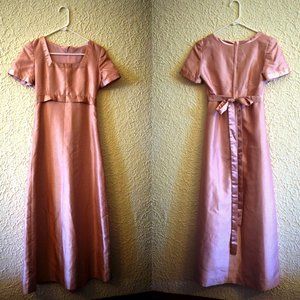 Vintage 90's Pink Satin Long Fancy Dress